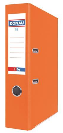 Pákový šanón, 75 mm, A4, PP/kartón DONAU "Life", neónovo oranžová