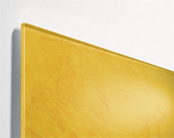 Magnetická sklenená tabuľa, 48x48x1,5 cm, SIGEL "Artverum® ", žltý štruktúrovaný vzor, mat