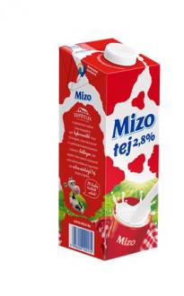 Mlieko, trvanlivé, s uzáverom, 2,8%, 1 l, MIZO
