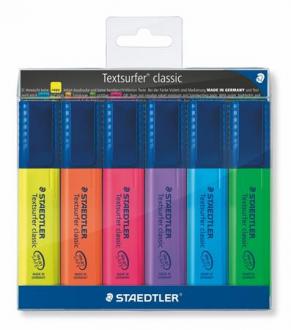 Zvýrazňovač, sada, 1-5 mm, STAEDTLER "Textsurfer Classic", 6 rôznych farieb