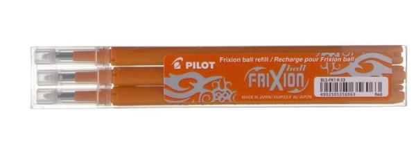 Náplň do rollerov, 0,35 mm, odstrániteľná, PILOT "Frixion Ball/Clicker" 07, oranžová