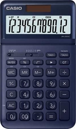 Kalkulačka, stolová, 12-miestna, CASIO "JW 200SC", tmavomodrá