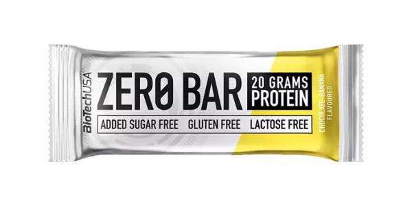 Proteínová tyčinka, bezlepková, 50g, BIOTECH USA "Zero Bar", čokoláda-banán 1