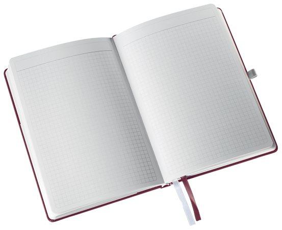 Zápisník, A5, štvorčekový, 80 strán, s tvrdou obálkou, LEITZ "Style", granátovo červená