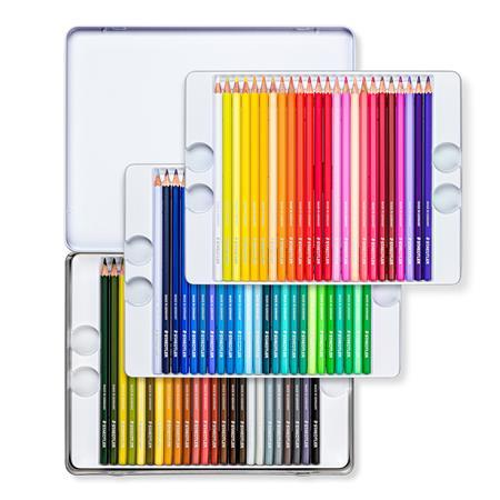 Farebné ceruzky, sada, šesťhranné, kovová krabica, STAEDTLER "Design Journey", 72 rôznych