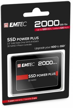 SSD (interná pamäť), 2 TB, SATA 3, 520/520 MB/s, EMTEC "X150"