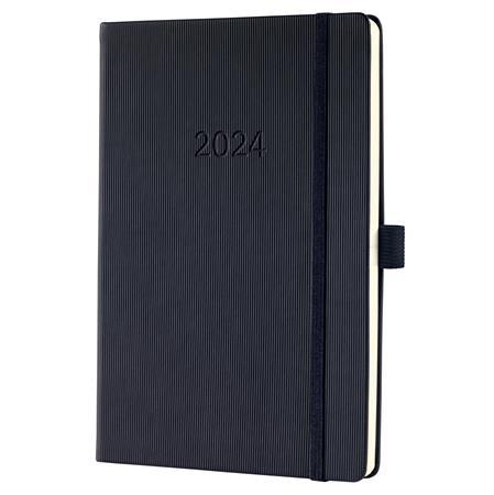 Zápisník, A5, týždenný, 2024, tvrdý obal, SIGEL "Conceptum", čierna