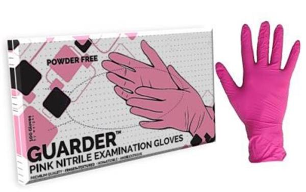 . Ochranné rukavice, jednorazové, nitrilové, veľkosť XS, 100 ks, nepudrované, ružová