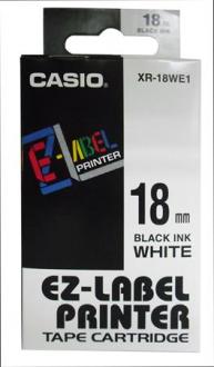 CASIO 18mm x 8m páska biela-čierna
