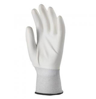 . Montážne rukavice, biele, na dlani namočené do polyuretánu, veľkosť: 8