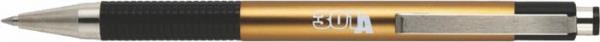 Guľôčkové pero, 0,24 mm, stláčací mechanizmus, farba tela: šampanské, ZEBRA "F301 A", modr