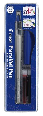 Plniace pero, kaligrafické, 0,5-6  mm, modrý vrchnák, PILOT "Parallel Pen"
