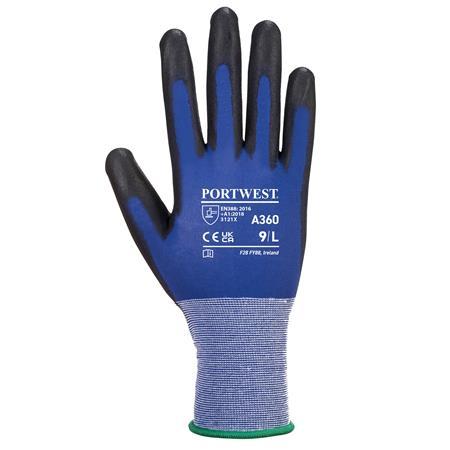 . Ochranné rukavice, nylonové, dlaň potiahnutá PU, XXL, "Senti-Flex", modrá