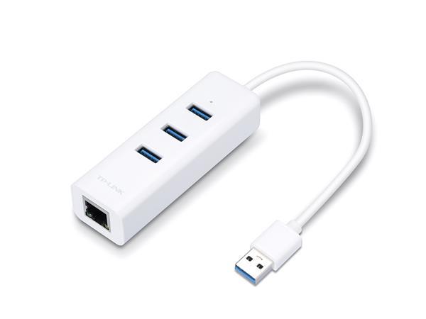 TP-LINK USB ethernetový sieťový adaptér s USB hubom, 3 porty, USB 3.0, TP-Link "UE330"