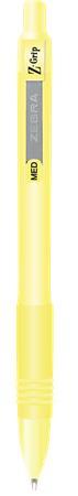 Guľôčkové pero, 0,27 mm, stláčací mechanizmus, žlté telo pera, ZEBRA "Z-Grip Pastel", modr