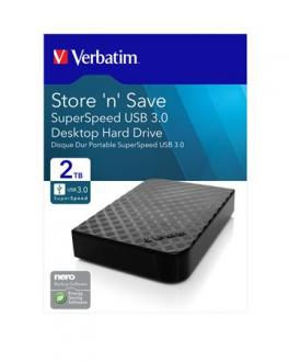 3,5" HDD, 2TB,  USB 3.0, VERBATIM "Store "n" Save"