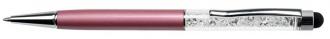 ART CRYSTELLA Guličkové pero, dotykové, s bielymi kryštálmi, 14 cm, "MADE WITH SWAROVSKI ELEMENTS", svet