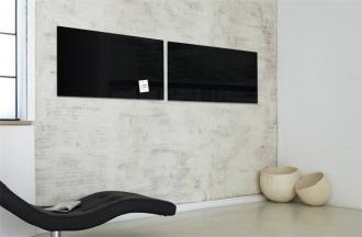 Magnetická, sklenená tabuľa, 91x46 cm, SIGEL "Artverum® ", čierna