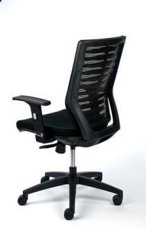 Kancelárska stolička, čierny poťah, napnuté sieťové operadlo, čierny podstavec, MAYAH "Sup