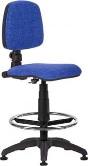 . Kancelárska stolička, s držiakom na nohy, s klzákmi, "Bora", modrá