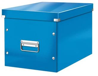 Odkladací box, lesklý povrch, L veľkosť, LEITZ "Click&Store", modrý