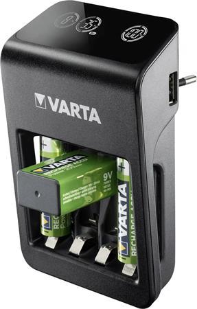 Nabíjačka batérií, AA/AAA/9V, 4xAA 2100 mAh, LCD obrazovka, VARTA "Plug"