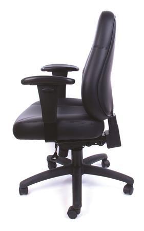 MAYAH Kancelárska stolička, s nastaviteľnými opierkami rúk, čierna bonded koža, čierny podstavec