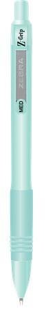 Guľôčkové pero, 0,27 mm, stláčací mechanizmus, zelené telo pera, ZEBRA "Z-Grip Pastel", mo