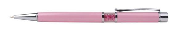 ART CRYSTELLA Guľôčkové pero, Crystals from SWAROVSKI®, ružové, v strede plnené 14 cm pink kriľtáľmi