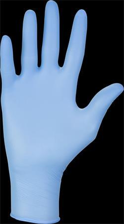 . Ochranné rukavice, jednorazové, nitril, XL méret, 100 ks, nepudrované, modrá