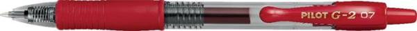 Gélové pero, 0,32 mm, stláčací mechanizmus, PILOT "G-2", červené