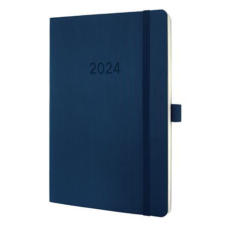 Zápisník, A5, týždenný, 2024, mäkký obal, SIGEL "Conceptum", modrá