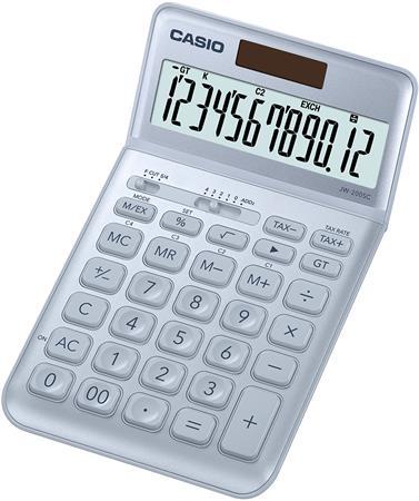 Kalkulačka, stolová, 12-miestna, CASIO "JW 200SC", oceľová modrá