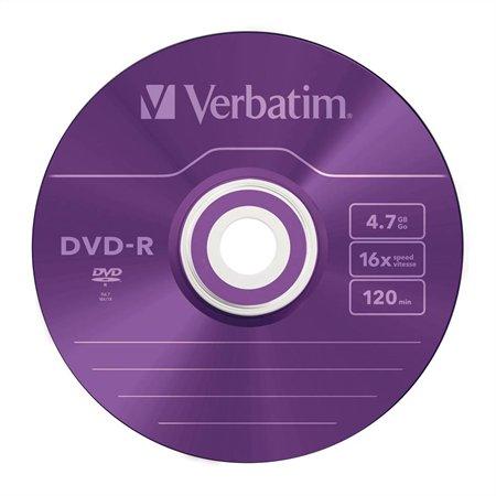VERBATIM DVD-R 4,7 GB, 16x, farebné, v tenkom obale (AZO)