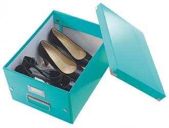 Odkladací box, A4, lesklý povrch, LEITZ "Click&Store", ľadovo modrý