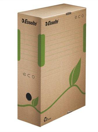 Archívny box, A4, 100 mm, recyklovaný kartón, ESSELTE "Eco", hnedý