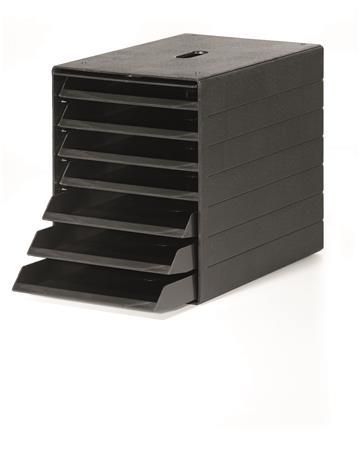 Zásuvkový box na dokumenty, 7 zásuviek, DURABLE "Idealbox", čierna
