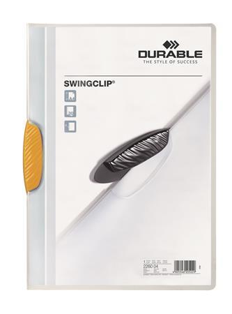 Rýchloviazač, s klipom, A4, DURABLE "Swingclip® 30", žltá 1