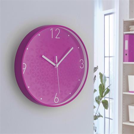 Nástenné hodiny, 29 cm, LEITZ "Wow", fialová