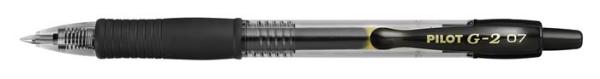 Gélové pero, 0,32 mm, stláčací mechanizmus, PILOT "G-2", čierne