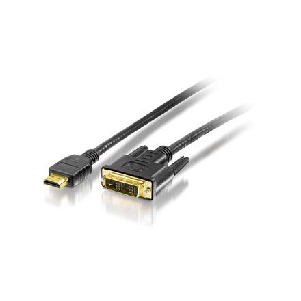 HDMI - DVI-D kábel, pozlátený, 3 m, EQUIP