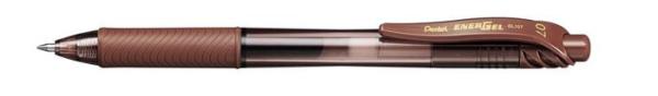 Gélové pero, 0,35 mm, stláčací mechanizmus, PENTEL "EnerGelX BL107", hnedá