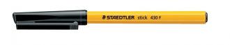 Guličkové pero, 0,3 mm, s uzáverom, STAEDTLER "Stick 430 F",čierne