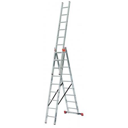 Univerzálny rebrík, 3x9 stupňov, hliníkový, KRAUSE "Tribilo"
