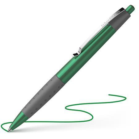 Guľôčkové pero, 0,5 mm, stláčací mechanizmus, SCHNEIDER "LOOX", zelené