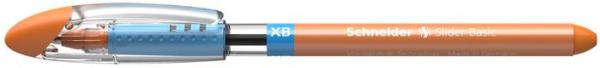 Guľôčkové pero, 0,7 mm, s vrchnákom, SCHNEIDER "Slider Basic XB", oranžová