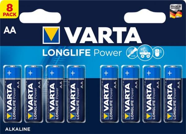 Batéria, AA tužková, 8 ks, VARTA "Longlife Power"