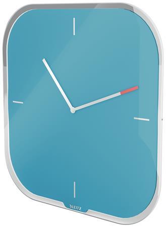 Nástenné hodiny, štvorcové, 30x30 cm, LEITZ "Cosy", matná modrá