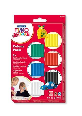 Modelovacia hmota, 6x42 g, FIMO "Kids Color Pack", 6 základných farieb