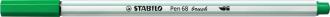 Vláknová fixka, STABILO "Pen 68 brush", zelená